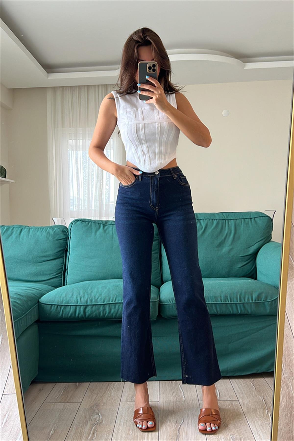 KESİK PAÇA FLARE JEAN