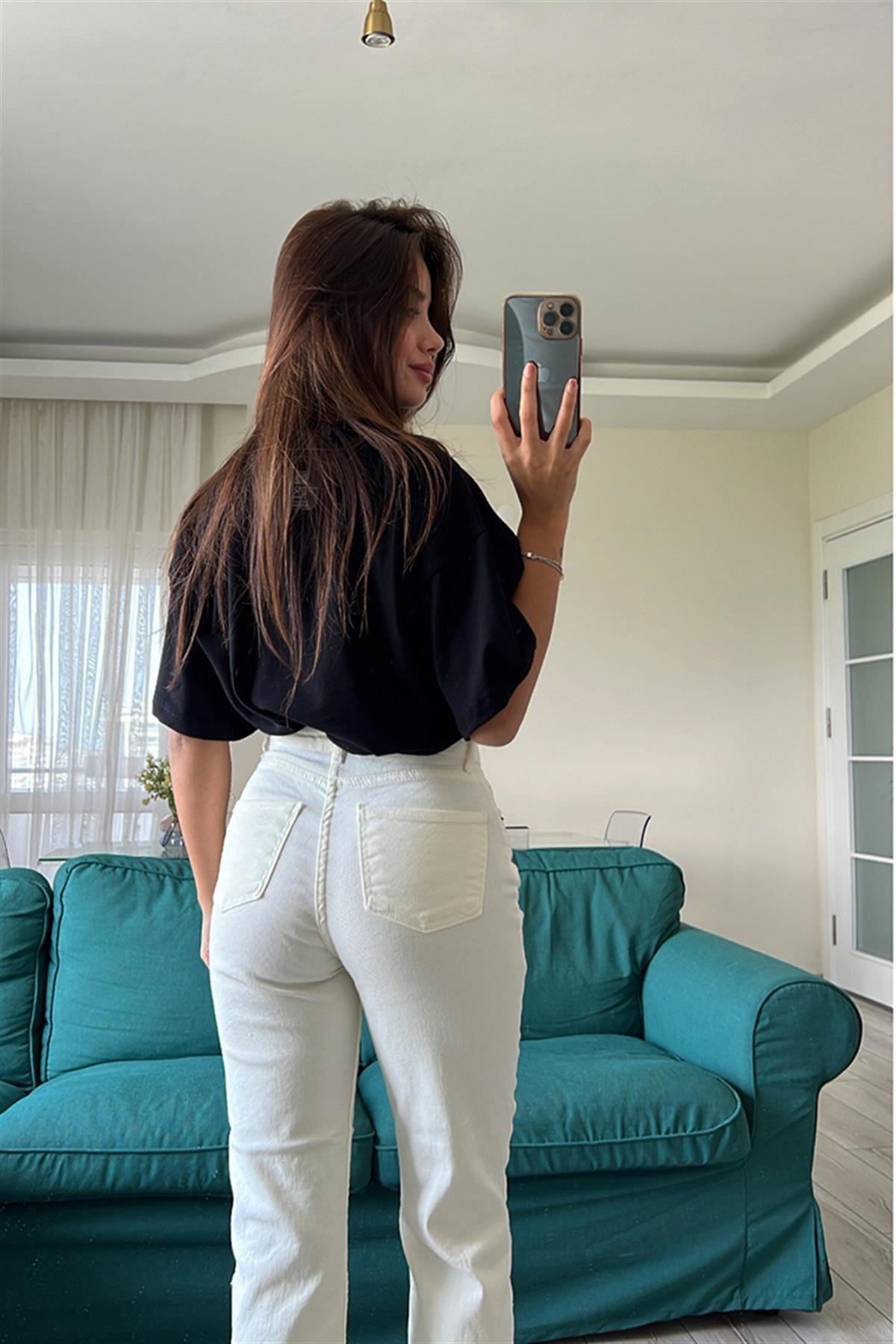 KESİK PAÇA STRAİGHT JEAN EKRU