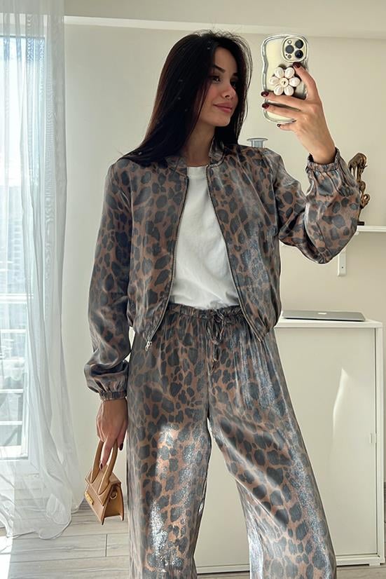 LEOPAR BOMBER SATEN  CEKET
