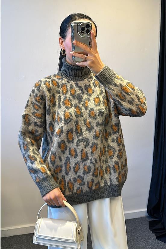 LEOPAR DESEN BALIKCI KAZAK