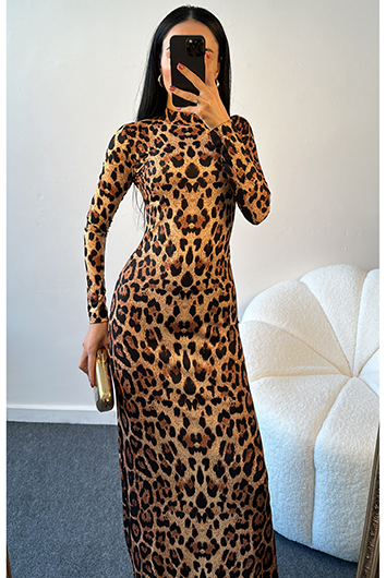 LEOPAR DESEN LİESS  ELBİSE