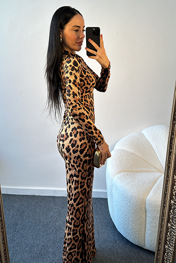 LEOPAR DESEN LİESS  ELBİSE