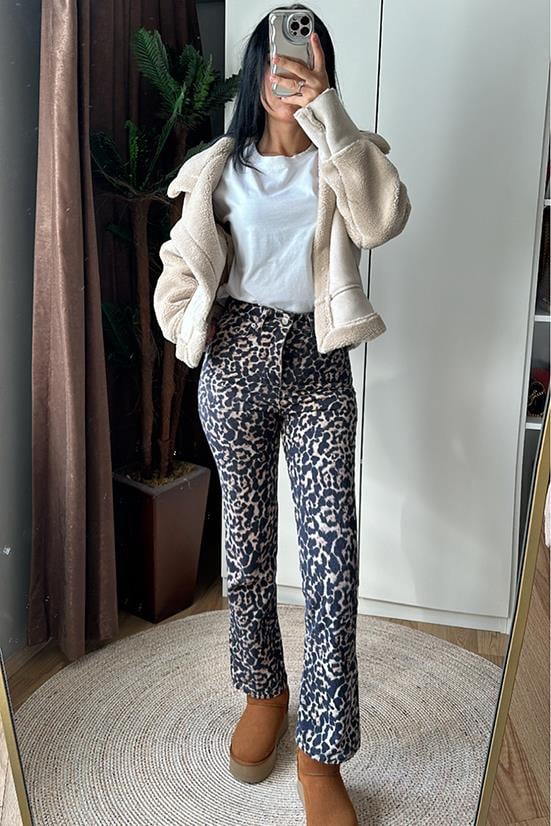 LEOPAR DESENLİ JEAN