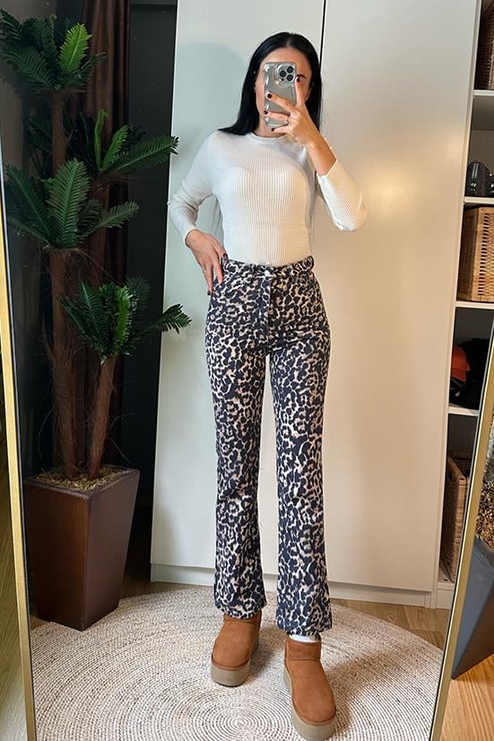 LEOPAR DESENLİ JEAN