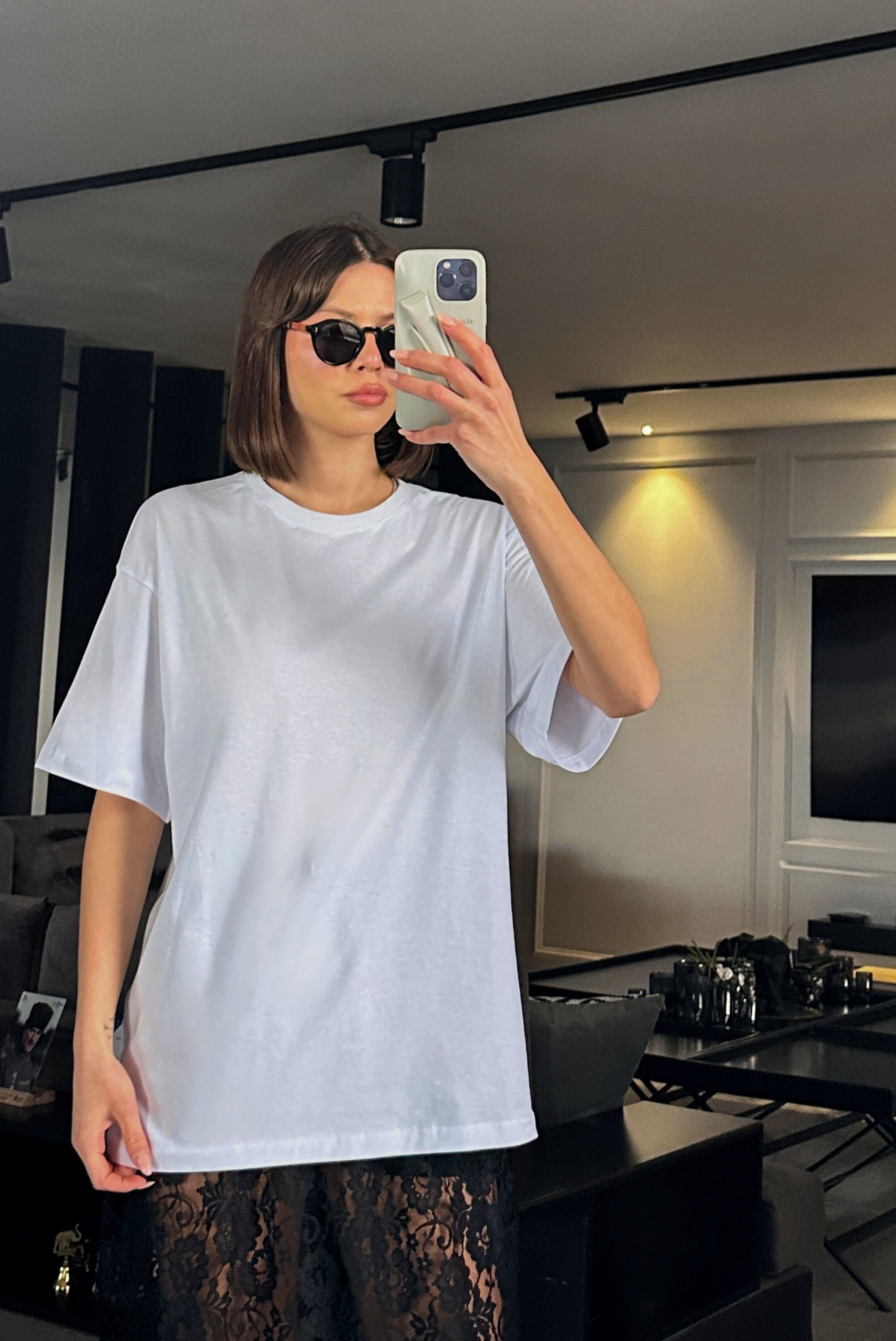 OVERİSZE PAMUKLU TSHİRT