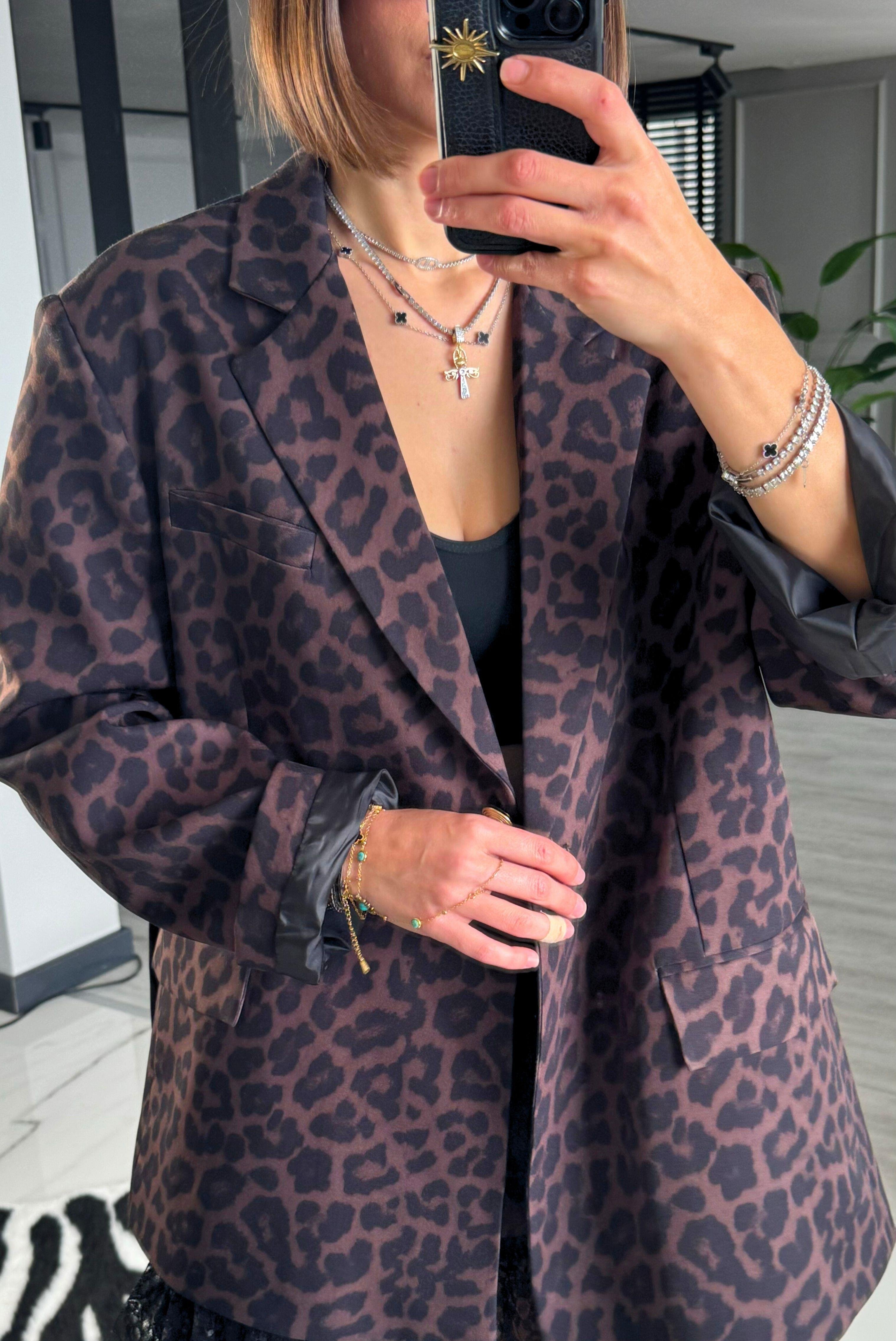 OVERSİZE LEO DESENLİ BLAZER CEKET