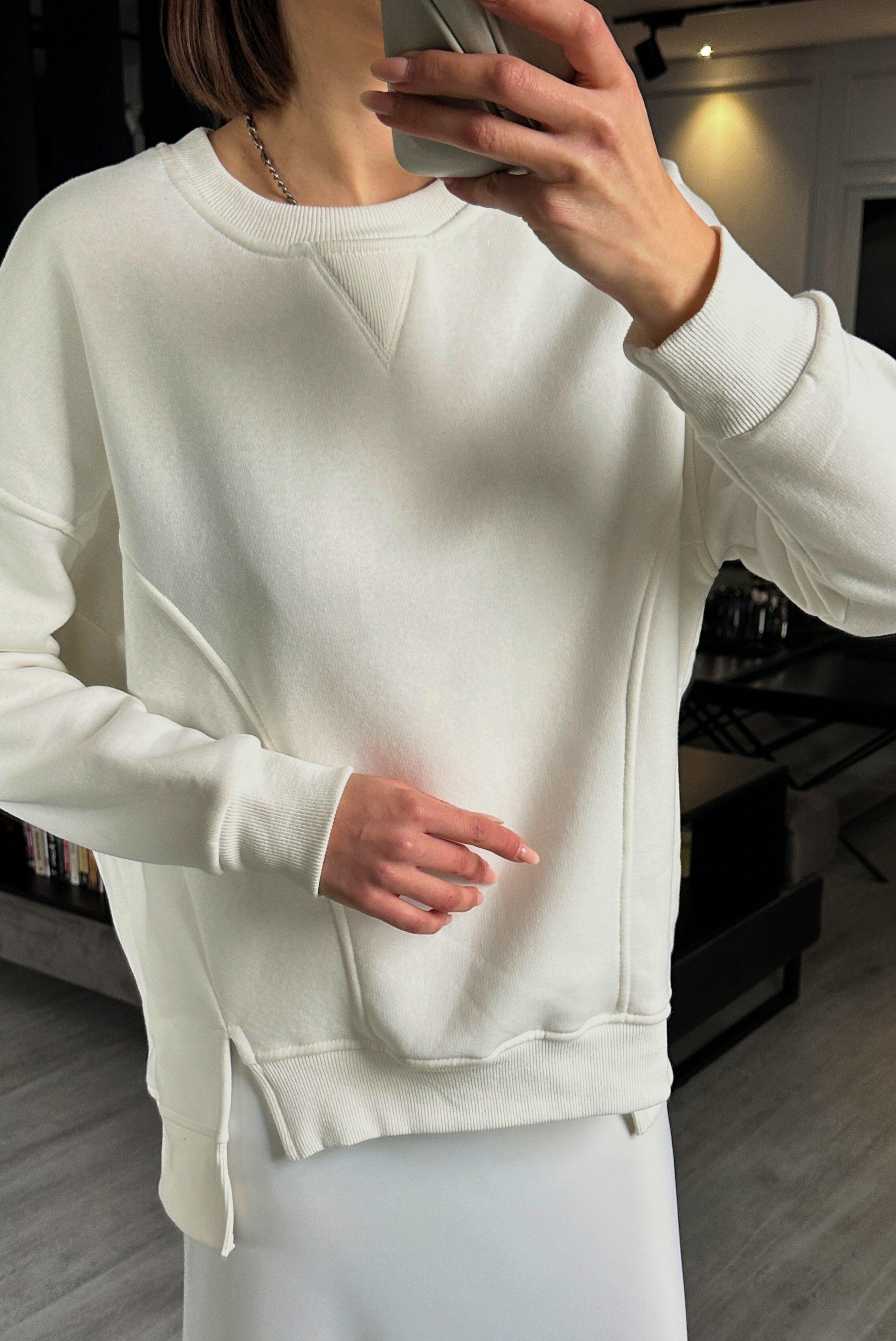 OVERSİZE ŞARDONLU DETAYLI SWEAT