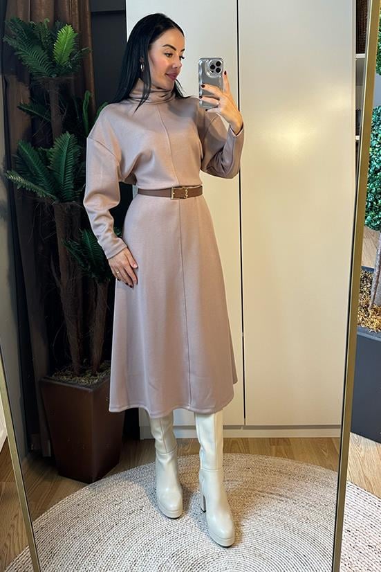 OYSHO MODEL DALGIÇ MİDİ ELBİSE