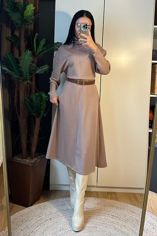 OYSHO MODEL DALGIÇ MİDİ ELBİSE