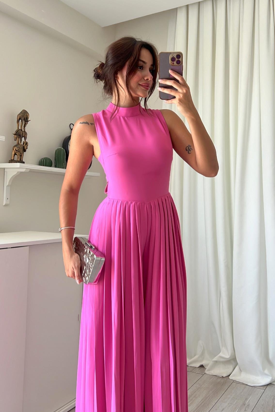 PİLİSELİ PEMBE BARBİE TULUM