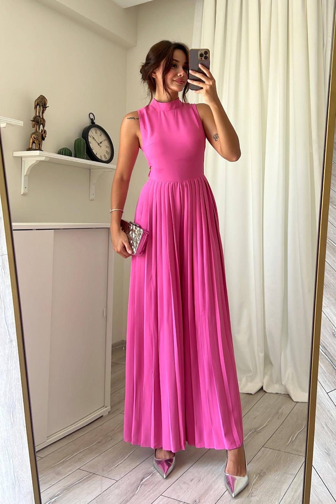 PİLİSELİ PEMBE BARBİE TULUM
