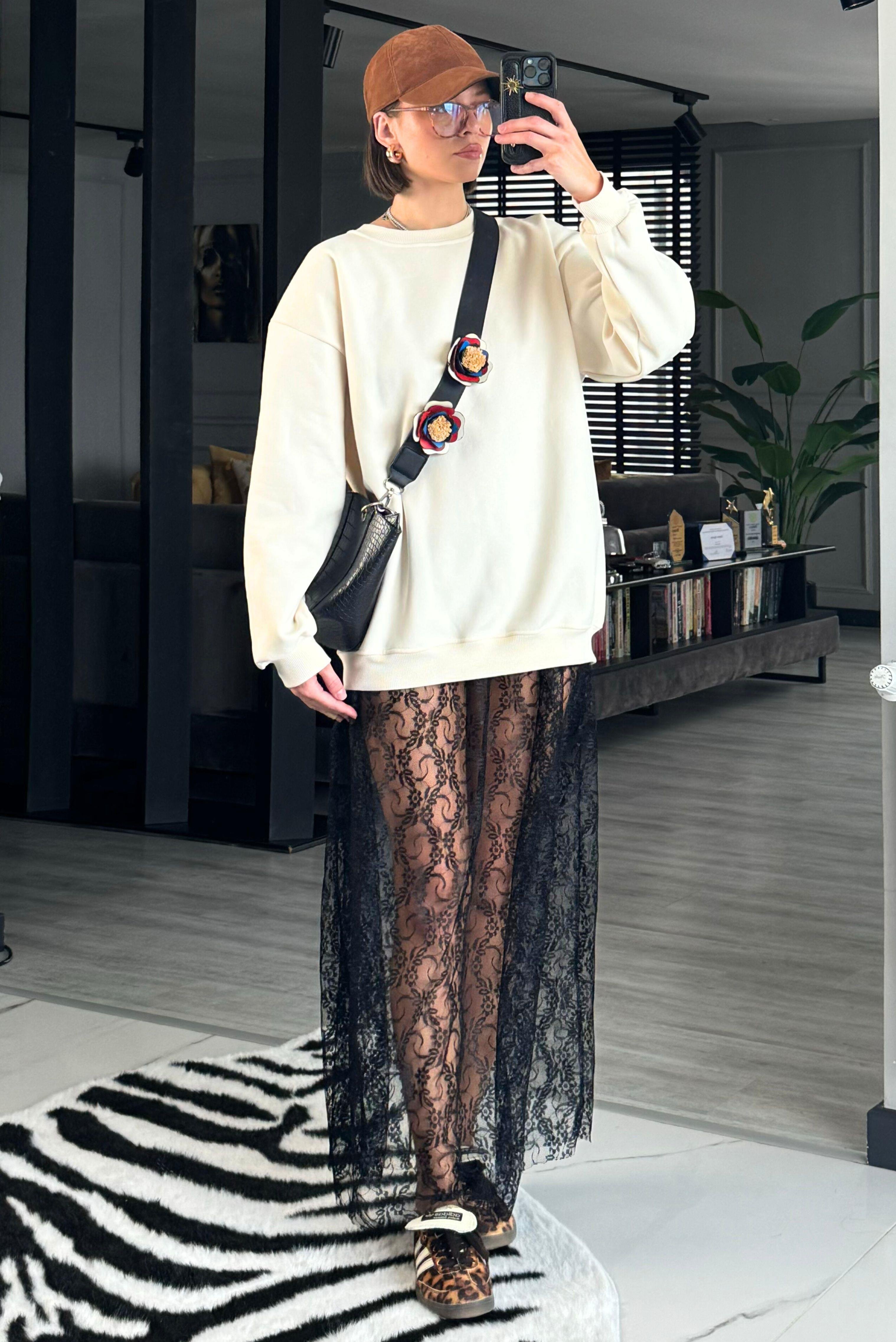 ŞARDONLU OVERSİZE SWEAT