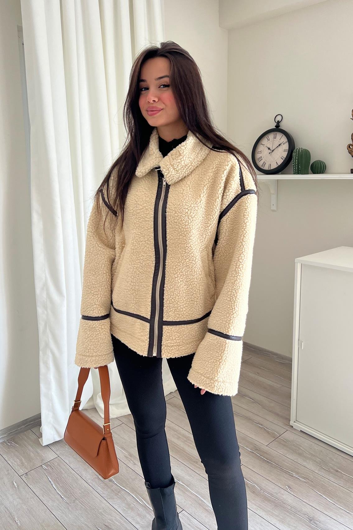 TEDDY KÜRK BİKER CEKET