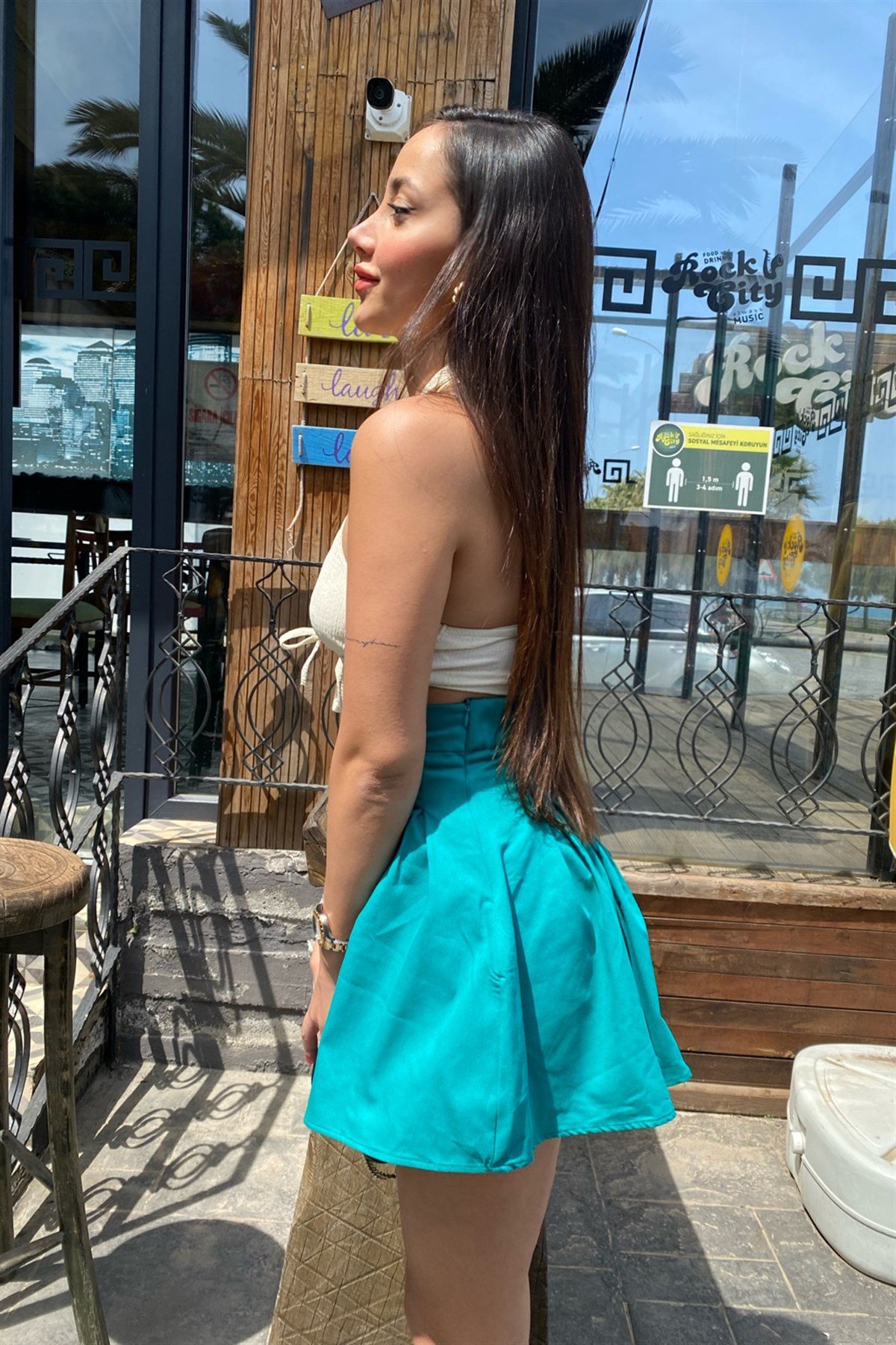YEŞİL PİLELİ ETEK