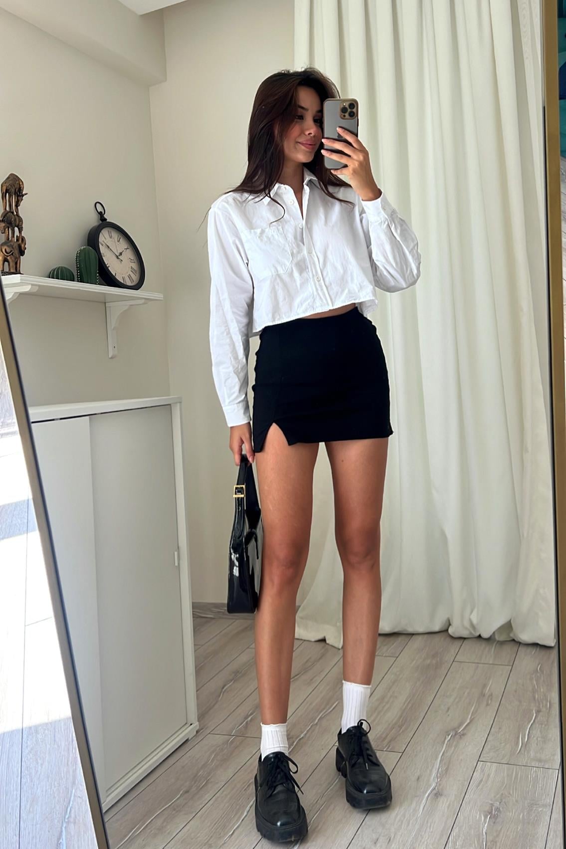 YIRTMAÇLI MİNİ  ETEK