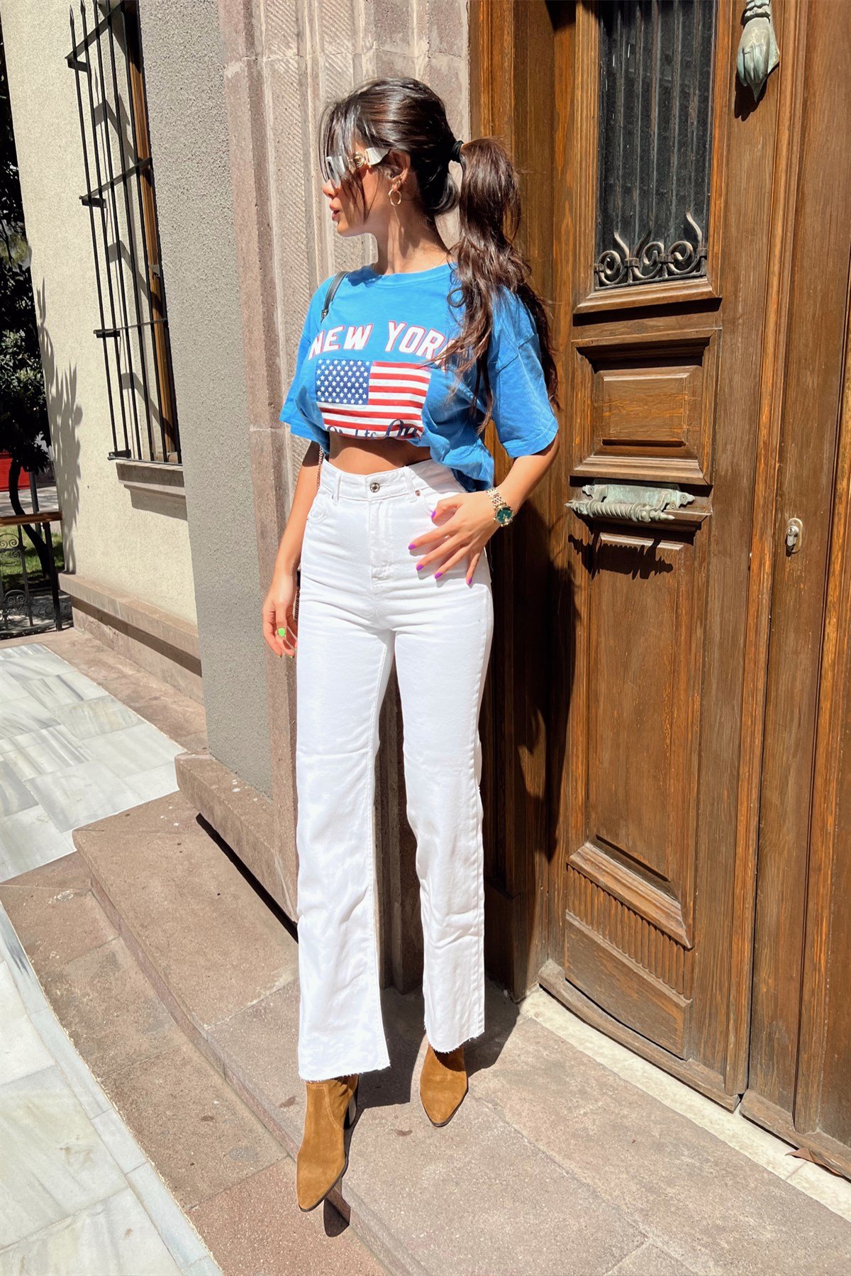 ZARA BEYAZ İSPANYOL PAÇA JEAN