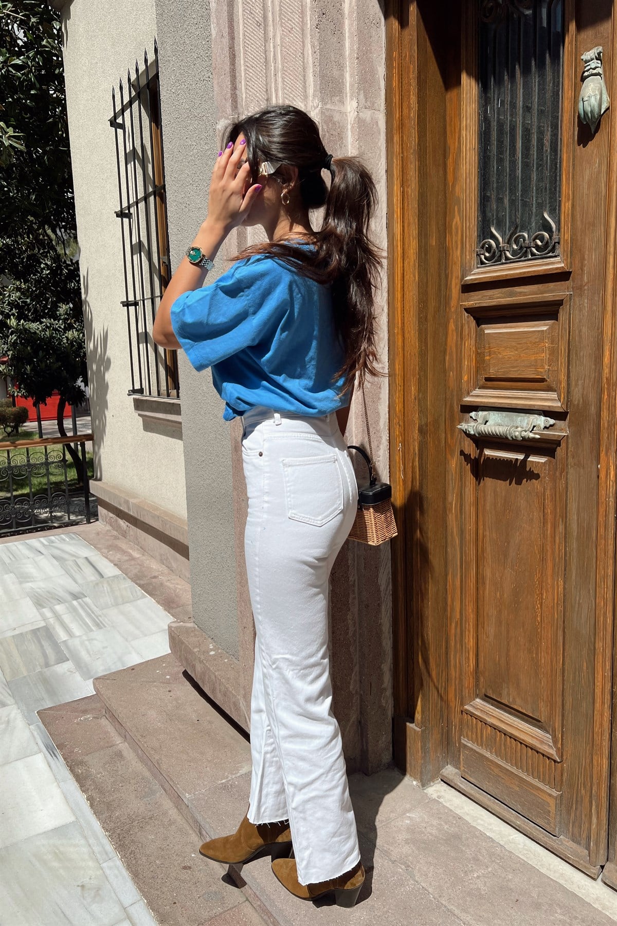 ZARA BEYAZ İSPANYOL PAÇA JEAN