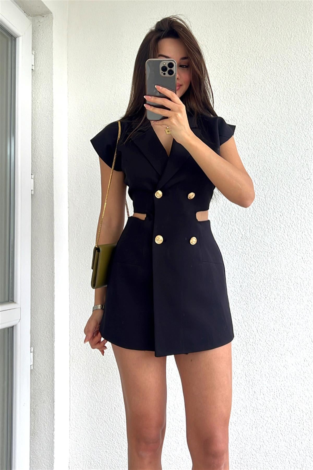 ZARA GOLD DÜĞME SIRT DEKOLTE DETAY TULUM