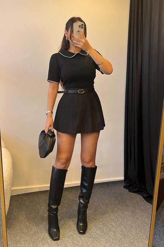 ZARA KEMERLİ ŞORT ETEK