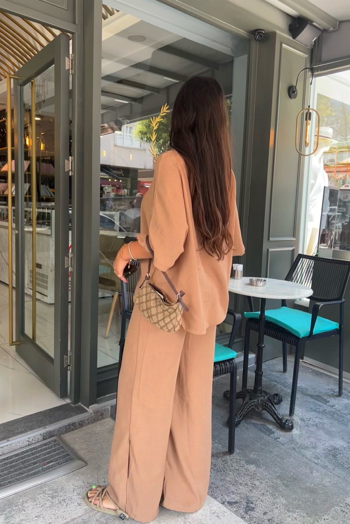 ZARA KETEN YIRTMAÇLI TAKIM