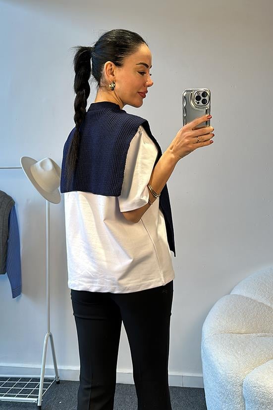ZARA TRİKO DETAYLI TASARIM BLUZ