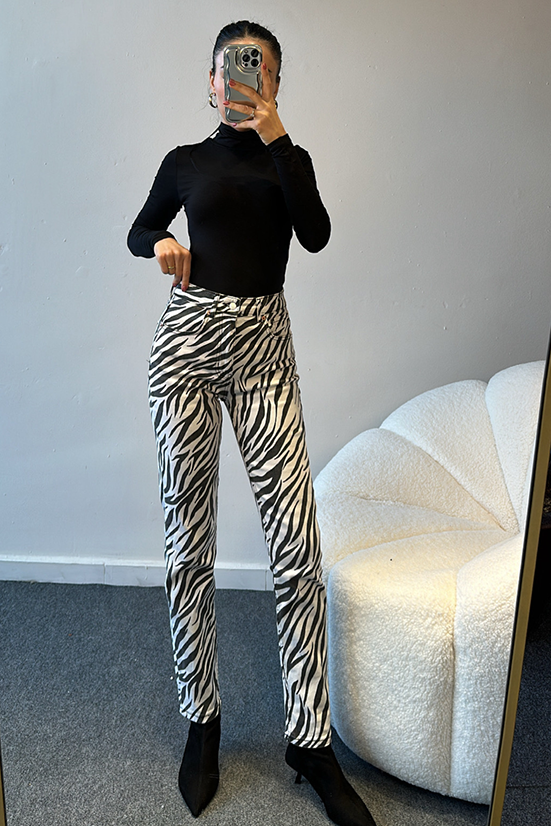 ZEBRA DESEN DENİM PANTOLON