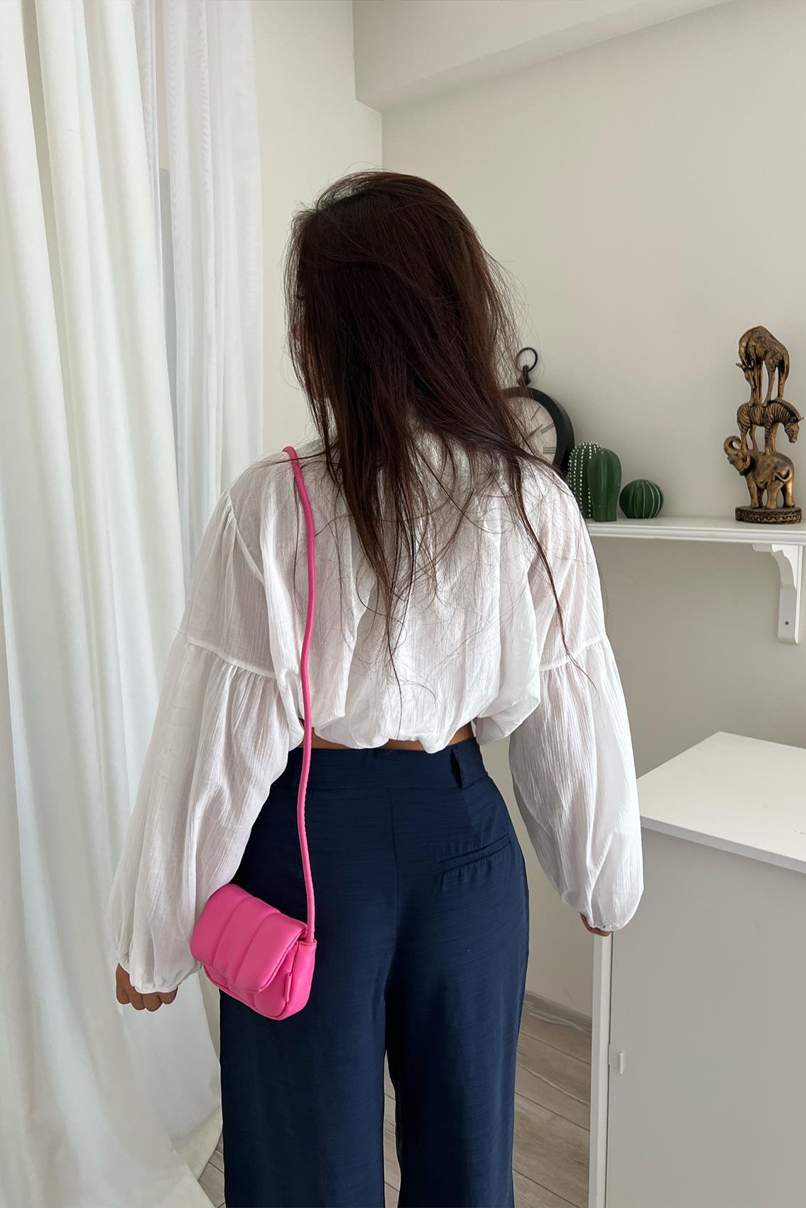 ZR İÇİ ASTARLI KETEN KARIŞIMLI BLUZ