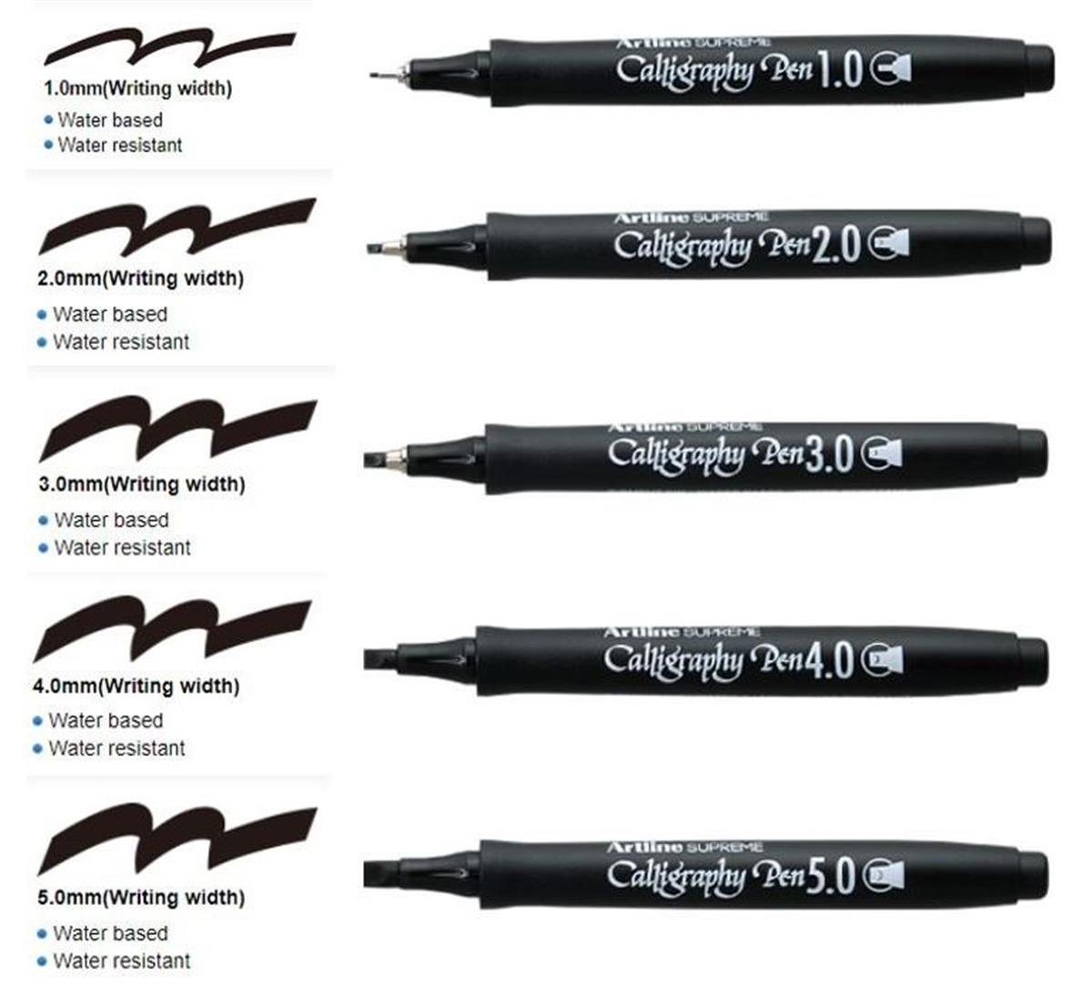 Artline Supreme Kaligrafi Kalemi Kesik Uç 3.0 mm Siyah