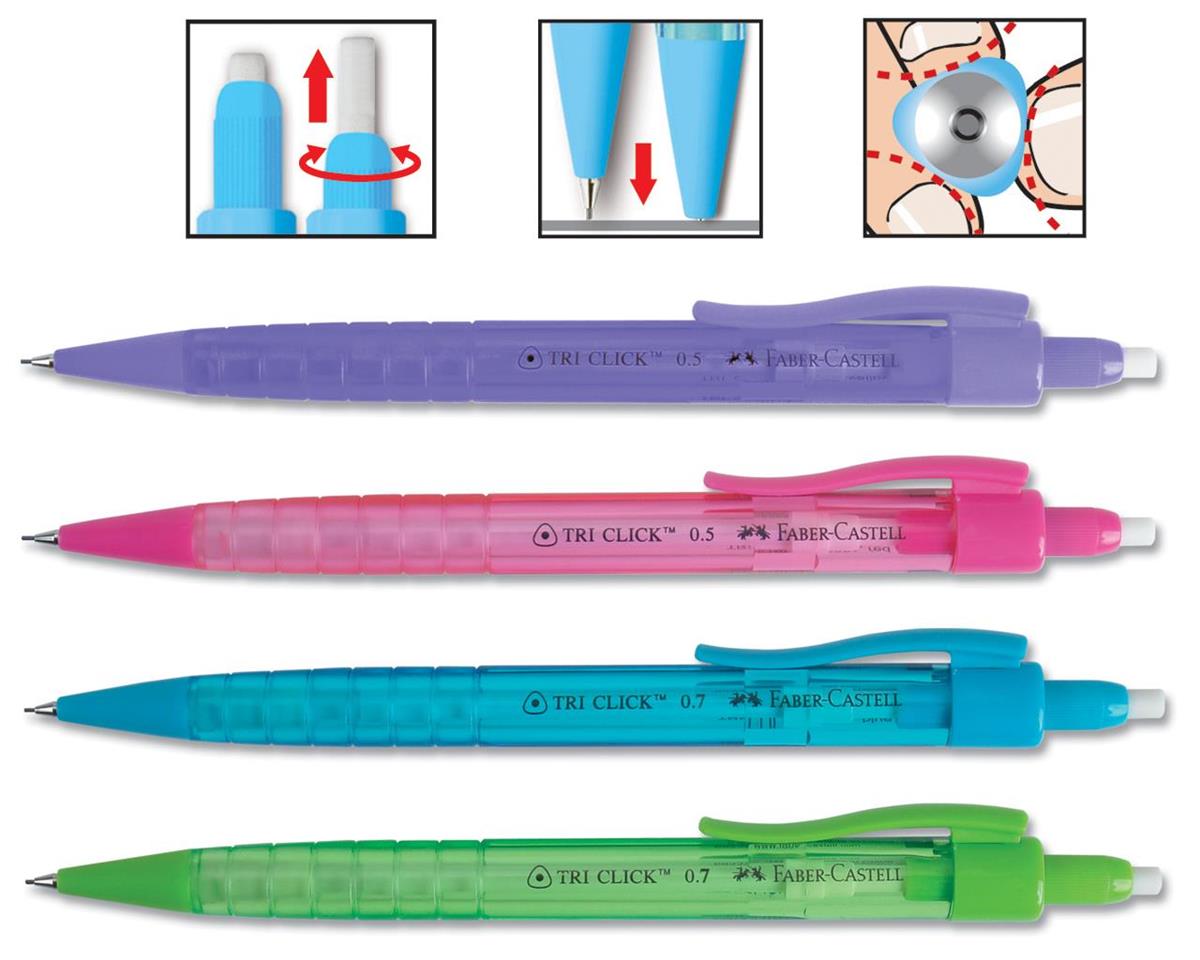 Faber-Castell Versatil Kalem Tri Click 0.7 MM Karışık Renk 13 63 10