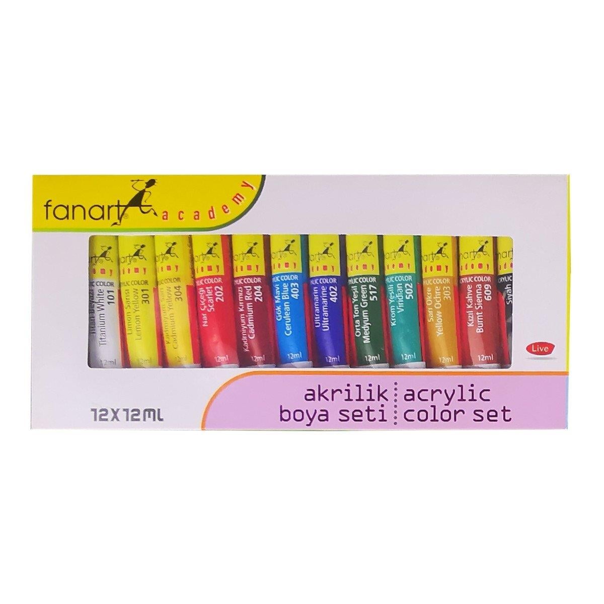 Fanart Akrilik Boya Academy Tüp 12 Lİ 12 ML F-22999.221