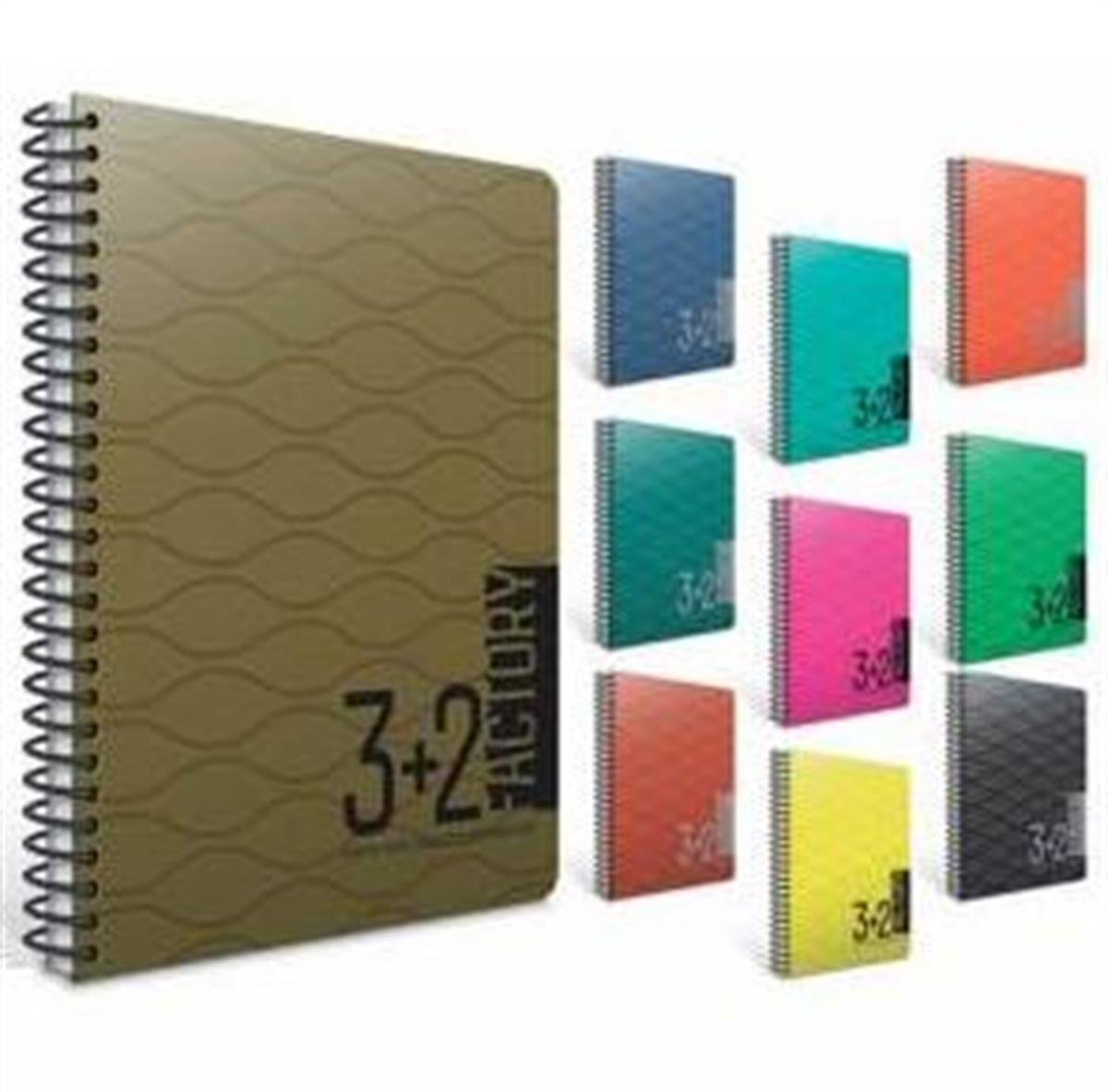 Gıpta Spiralli Defter Factory Plastik Kapak 5 Seperatörlü Kareli-Çizgili 150 YP 17x24 1407