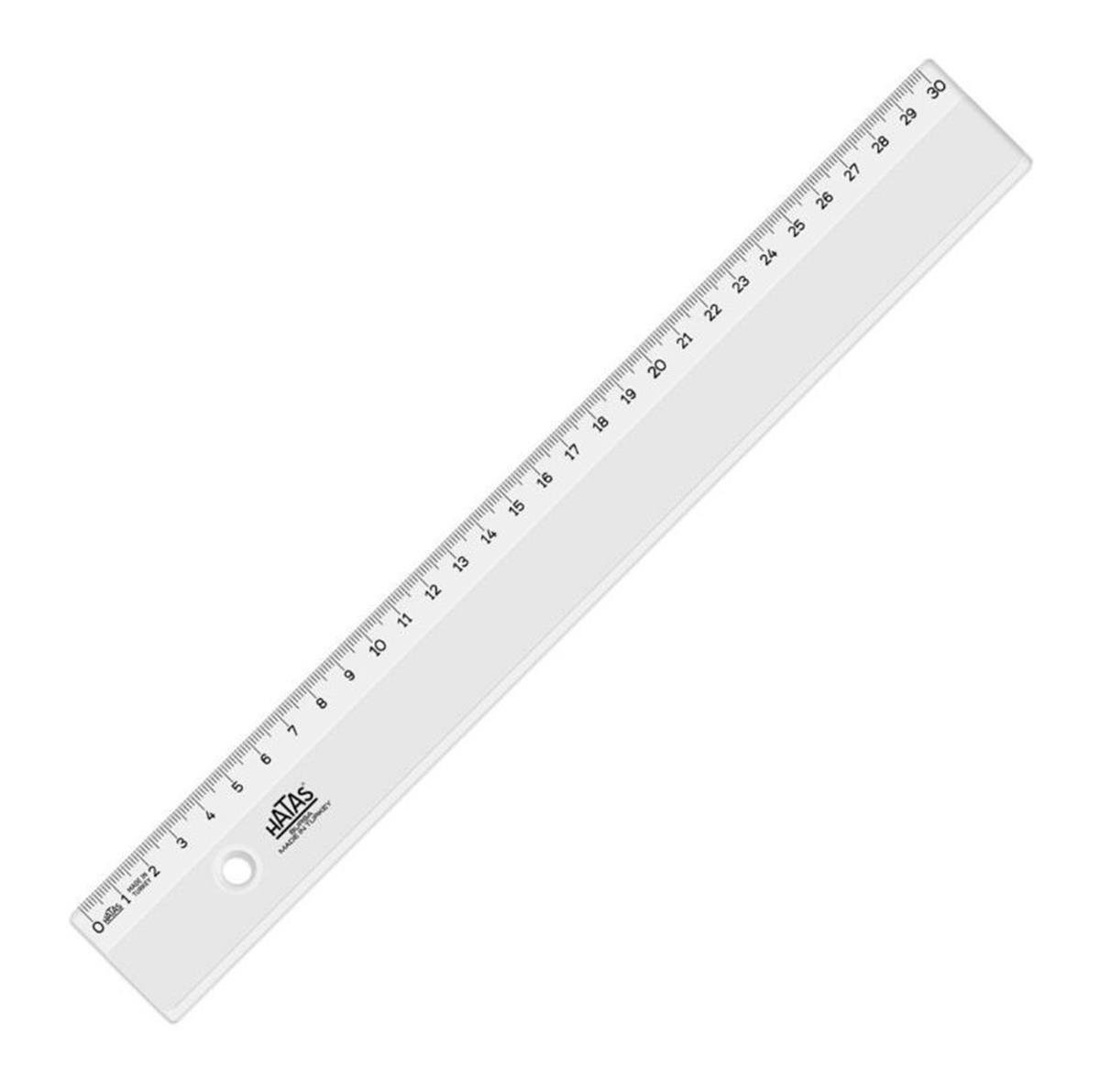 Hatas Geniş Cetvel (Şeffaf) 30 CM