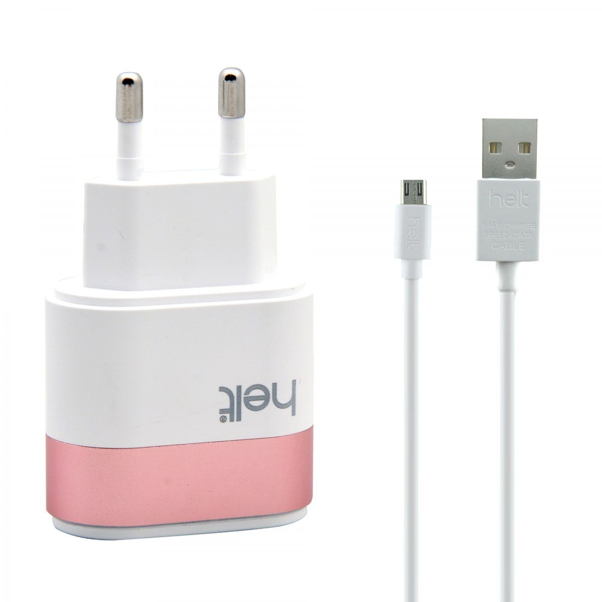 Helt HT-12 2 Çıkışlı 2400 mAh Micro Kablo + Ev Tipi Şarj Aleti (Beyaz) NT-14577