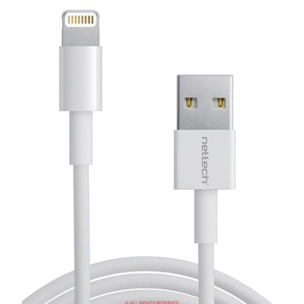 Nettech NT-20 Plastik 100 Cm Lightning Data Kablo (Beyaz) NT-6511