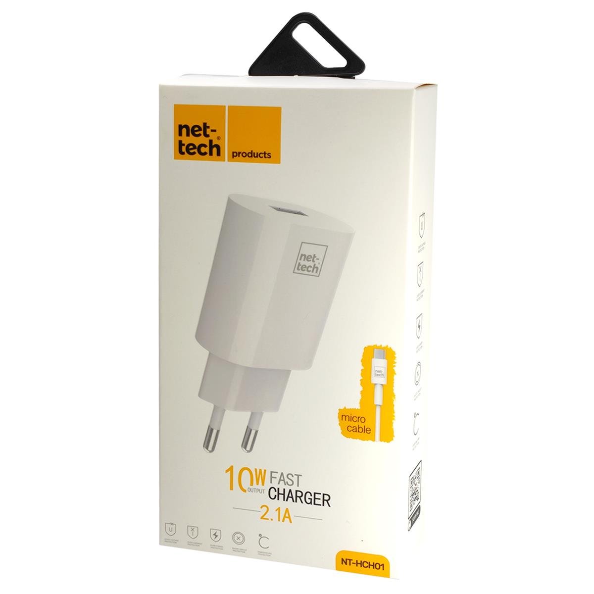 Nettech NT-HCH02 1 Çıkışlı 2100 mAh Type-C Kablo + Şarj Aleti Kablo Dahil (Beyaz) NT-31156