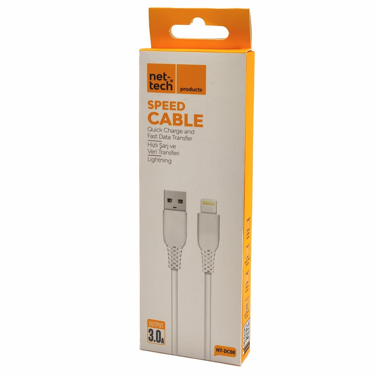 Nettech Plastik 100 Cm Lightning Şarj ve Data Kablosu (Beyaz)