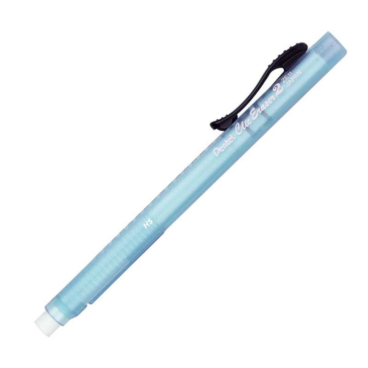 Pentel Kalem Silgi Sürgülü Şeffaf Mavi