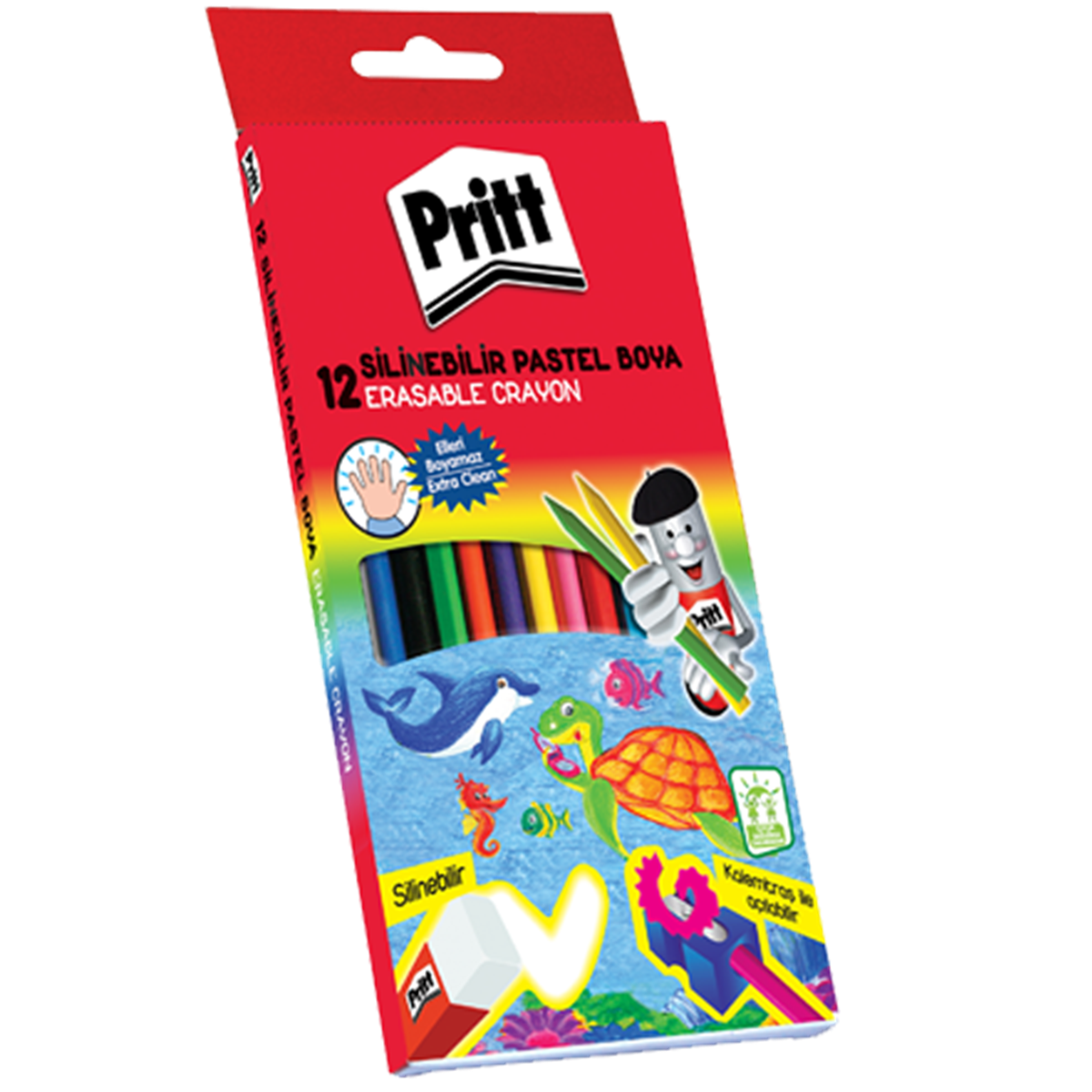 Pritt Mum Pastel Boya Crayon Karton Kutu Silinebilir 12 Renk 1433960