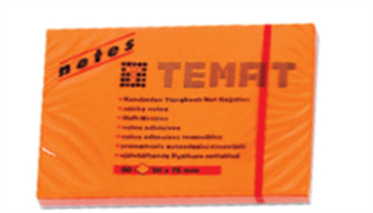 Temat 50x75 mm Turuncu Yapışkanlı Not Kağıdı