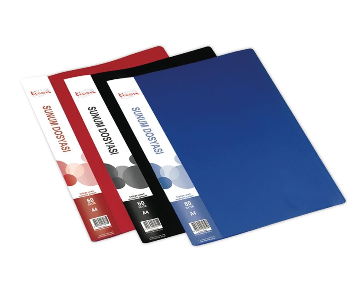 Ticon Katalog (Sunum) Dosya 60 LI A4 Siyah 11214