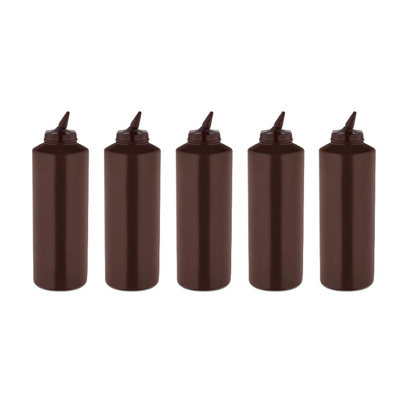 GastroPlast GPS-750 5 Adet Kahverengi Ayarlı Uçlu Fişek Sosluk 750 ml,,Fişek Sosluk ve Şurup Dökücüler,GastroPlast,1240369A3,Premut