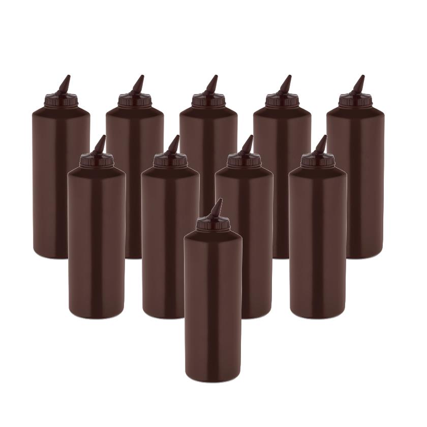 GastroPlast GPS-750 10 Adet Kahverengi Ayarlı Uçlu Fişek Sosluk 750 ml,,Fişek Sosluk ve Şurup Dökücüler,GastroPlast,1240369B3,Premut