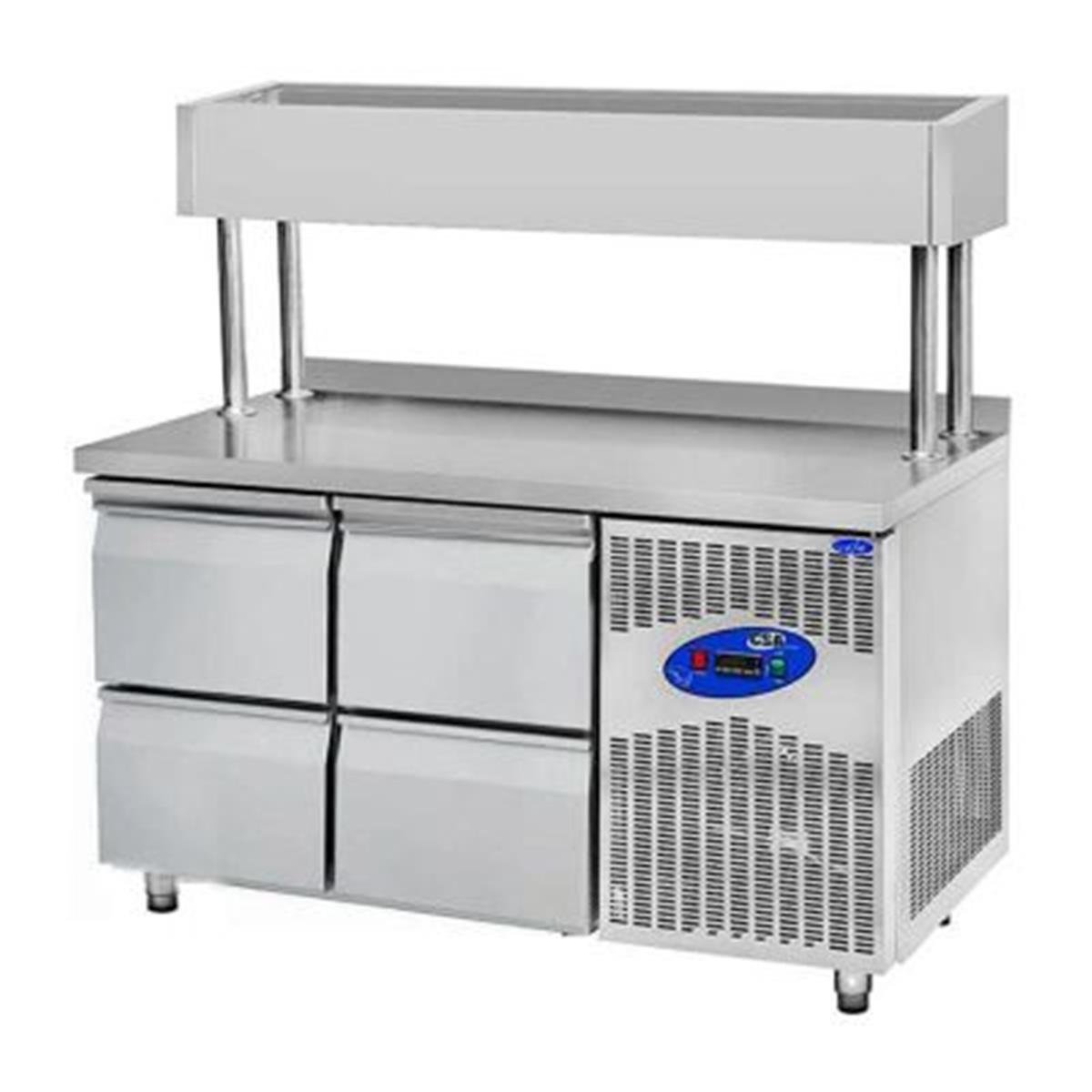 CSA CS-TEK 2-700-YM Yükseltilmiş Make Up Buzdolabı, 4 Çekmeceli, 281 L,,Endüstriyel Buzdolapları,CSA Inox,1220280,Premut