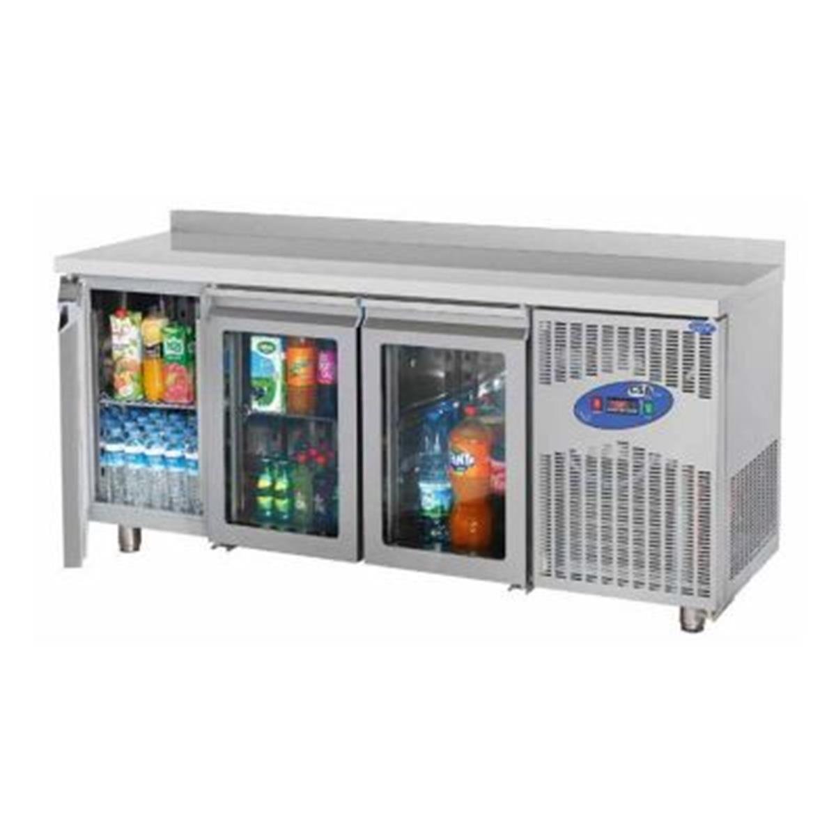 CSA CS-TEZ 3-600-C Tezgah Tipi Buzdolabı, 3 Cam Kapılı, 400 L,,Endüstriyel Buzdolapları,CSA Inox,1220255,Premut