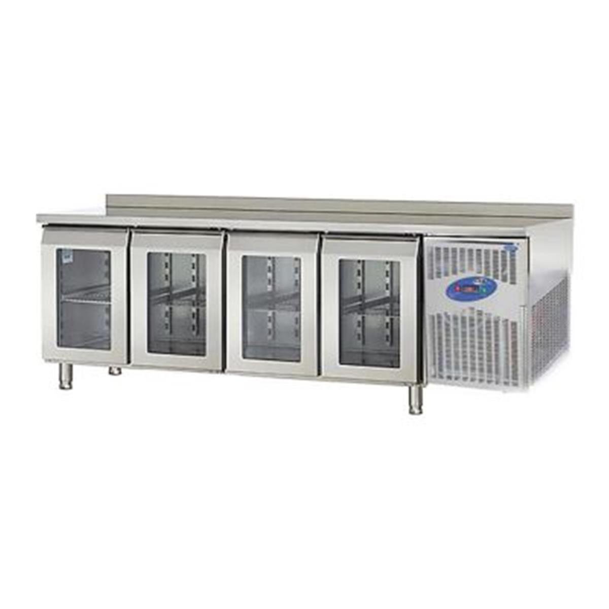 CSA CS-TEZ 4-600-C Tezgah Tipi Buzdolabı, 4 Cam Kapılı, 550 L,,Endüstriyel Buzdolapları,CSA Inox,1220247,Premut