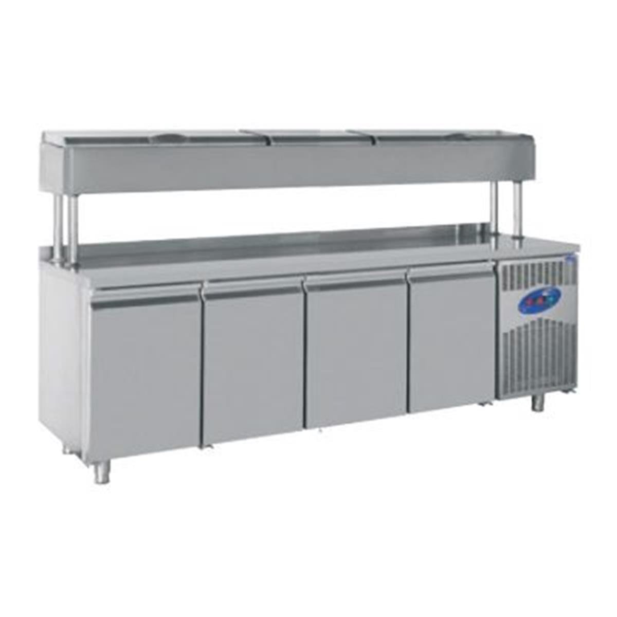 CSA CS-TEZ 4-700-YM Yükseltilmiş Make Up Buzdolabı, 4 Kapılı, 632 L,,Endüstriyel Buzdolapları,CSA Inox,1220250,Premut