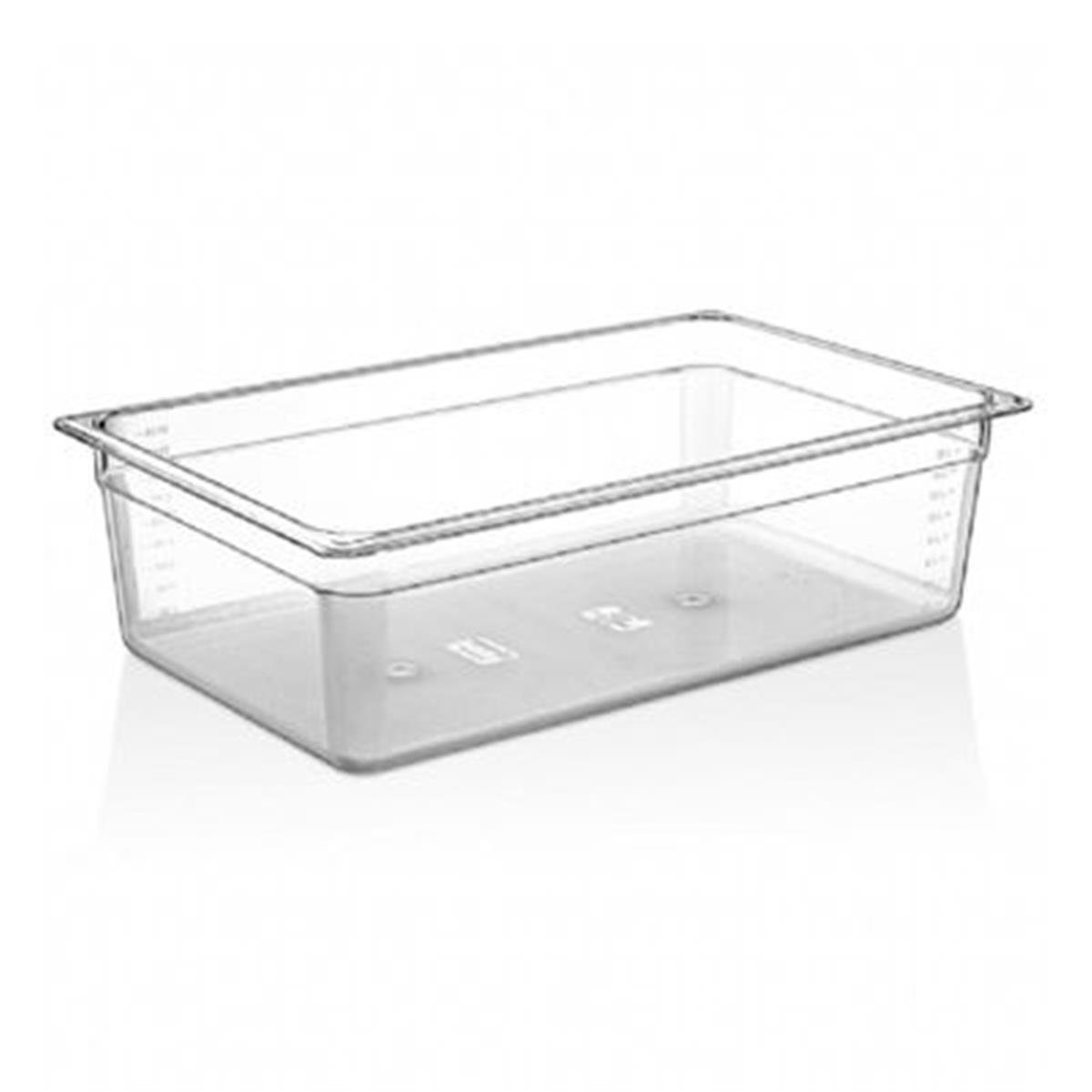 GastroPlast GN 1/1-150 mm Polikarbonat Gastronom Küvet, Şeffaf,,Polikarbon Gastronorm Küvetler,GastroPlast,1240332,Premut