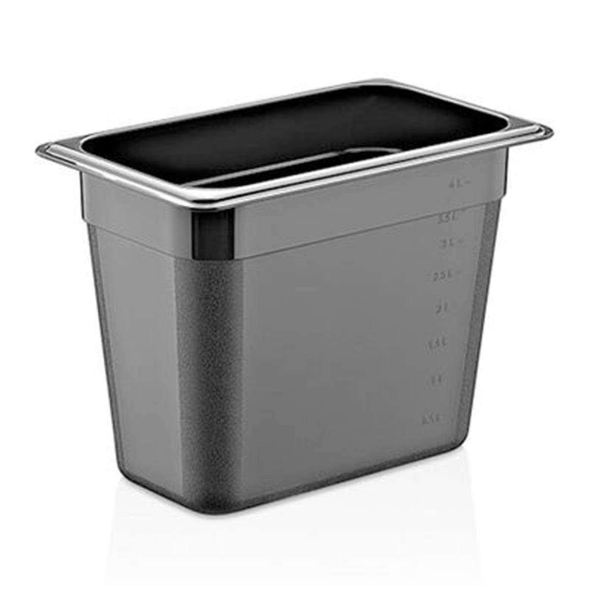 GastroPlast GN 1/3-200 mm Gastronom Küvet, Polikarbon, Siyah,,Polikarbon Gastronorm Küvetler,GastroPlast,1240330,Premut