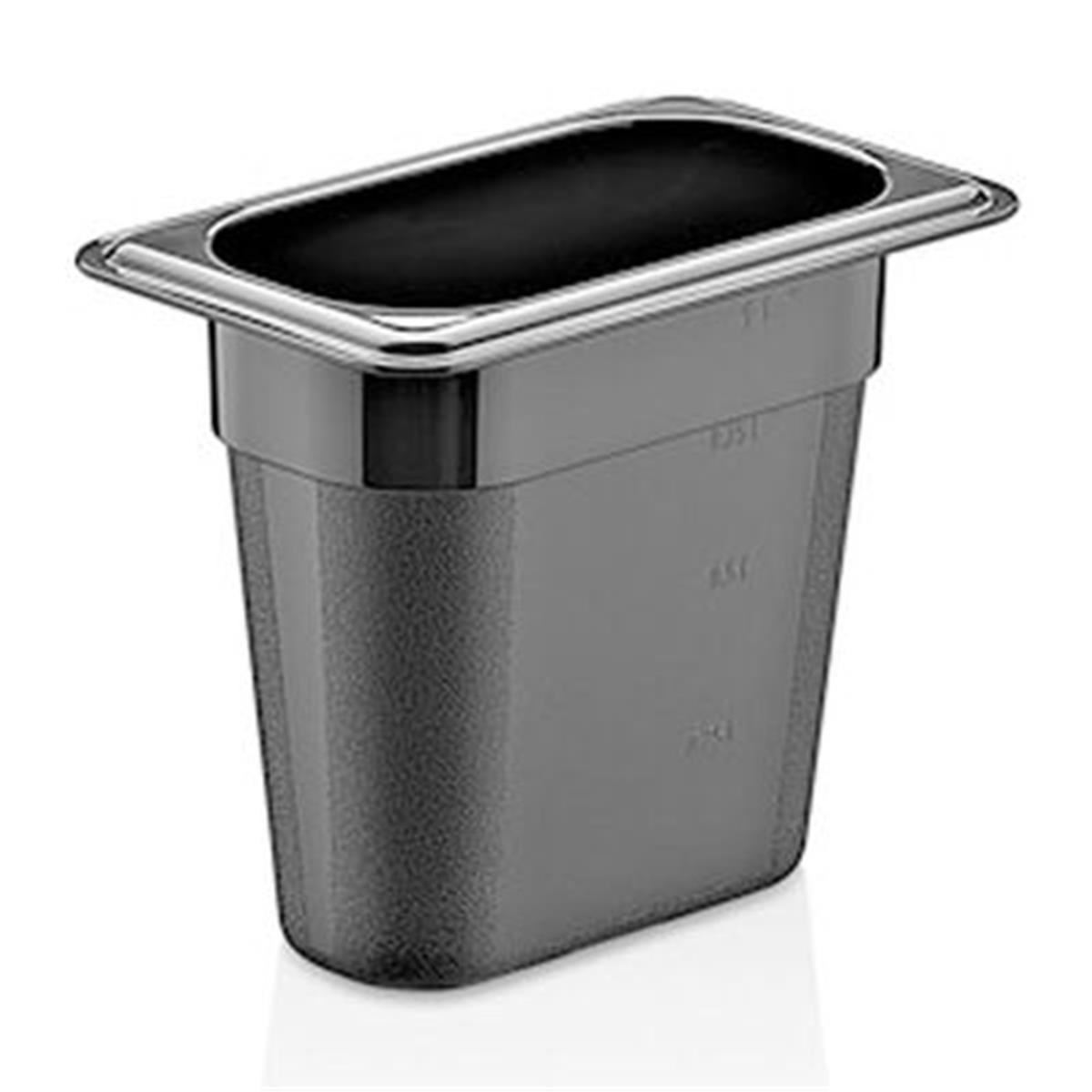 GastroPlast GN 1/9-150 mm Gastronom Küvet, Polikarbon, Siyah,,Polikarbon Gastronorm Küvetler,GastroPlast,1240324,Premut