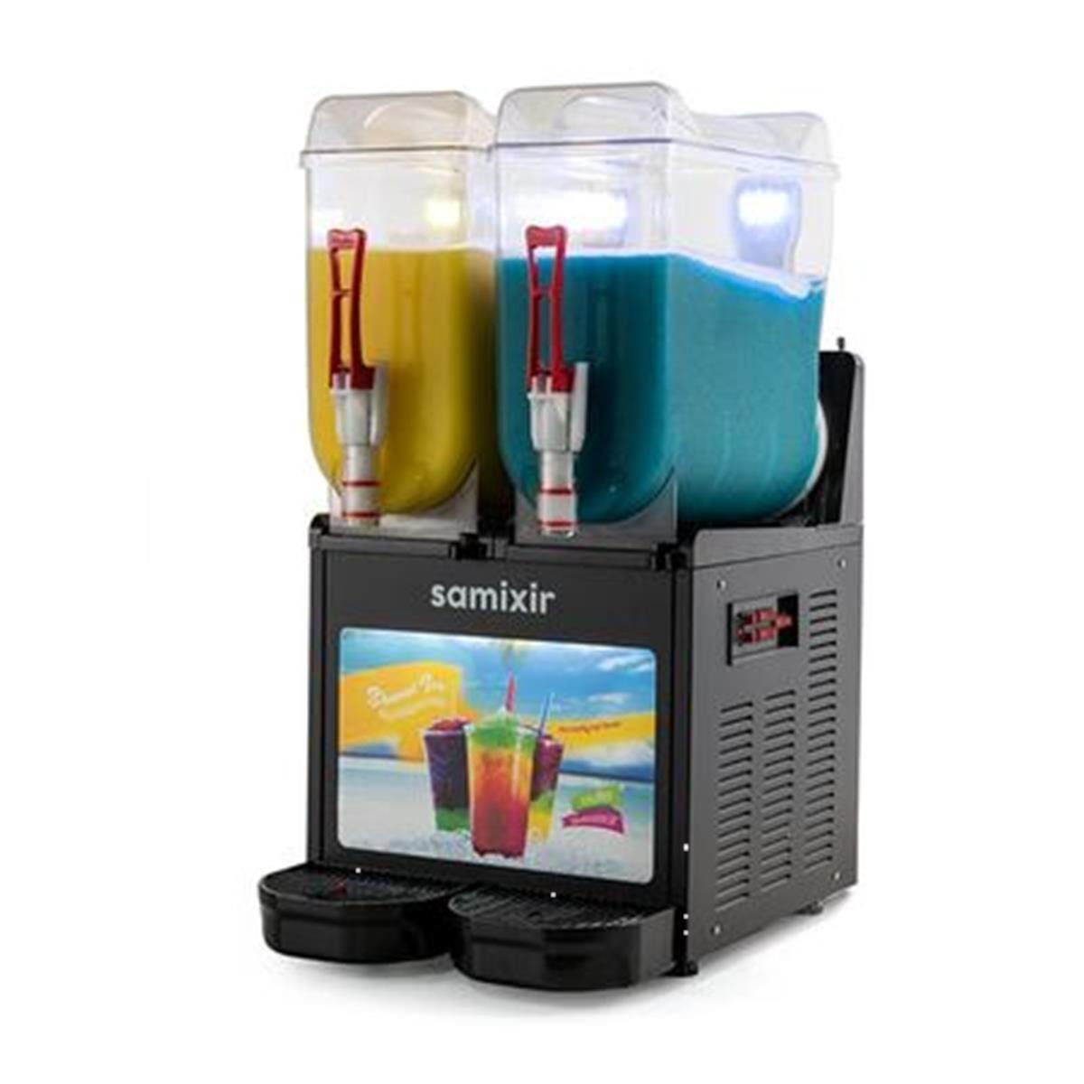 Samixir SLUSH24 Allure Twin Ice Slush Granita ve Soğuk Meyve Suyu Dispenseri, 12+12 L, Siyah,,Ice Slush & Buzlaş Makineleri,Samixir,1150075,Premut